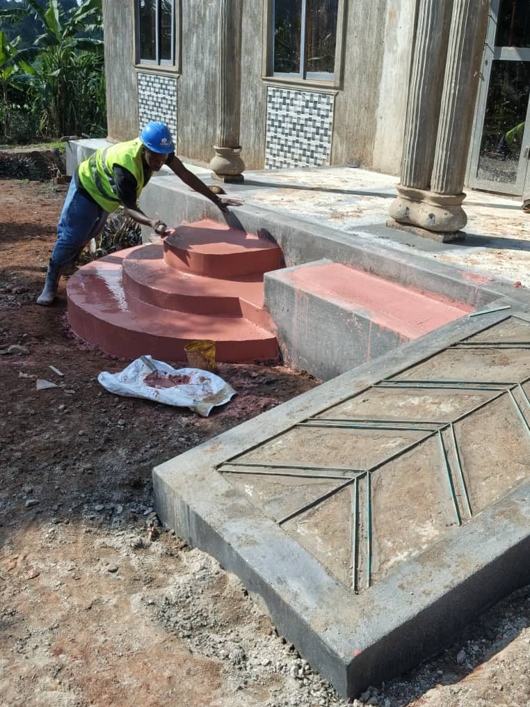 Decorative external walkway and steps