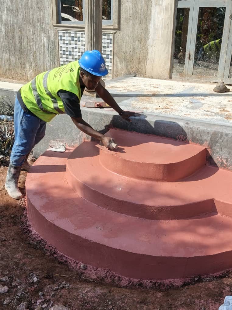 Decorative curved steps finishing